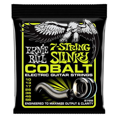 Ernie Ball 2728 Cobalt 7-String Regular Slinky Electric Guitar Strings 10-56