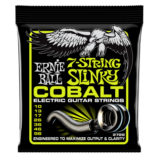 Ernie Ball 2728 Cobalt 7-String Regular Slinky Electric Guitar Strings 10-56