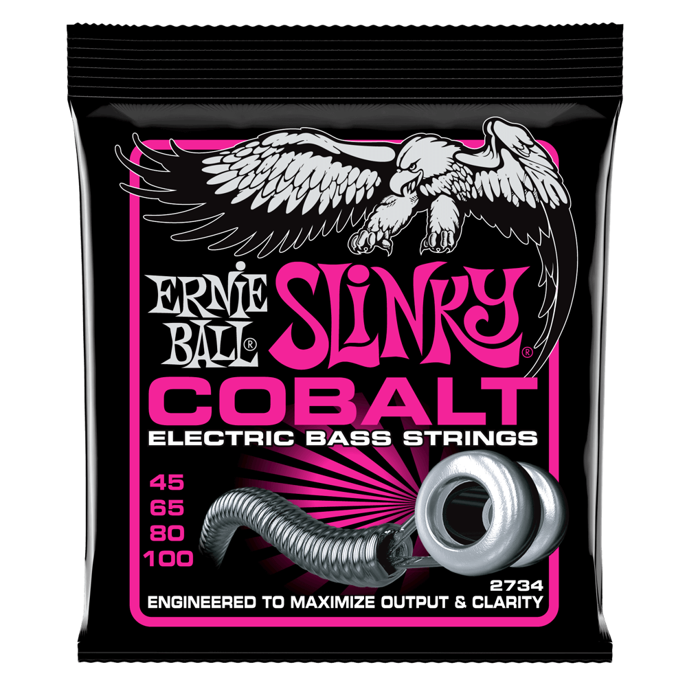Ernie Ball Super Slinky Cobalt Electric Bass Strings-45-100 Gauge