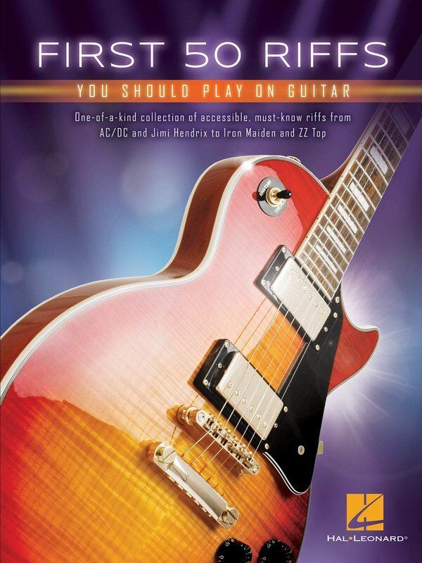First 50 Riffs You Should Play on Guitar by Hal Leonard, Standard Notation & TAB, 40 Pages, Guitar Series