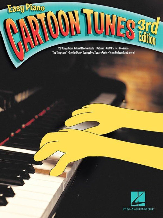 Cartoon Tunes Easy Piano 3rd Edition by Hal Leonard, 28 Songs from Animated Series, 64 Pages, Easy Piano with Lyrics
