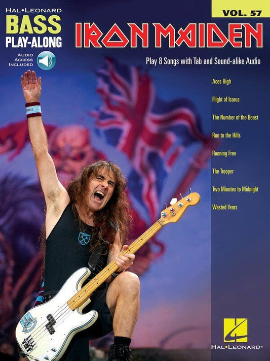 Iron Maiden Bass Play-Along V57 BK/OLA with 8 Songs, TAB, Lyrics & Chords, 80 Pages, Hal Leonard