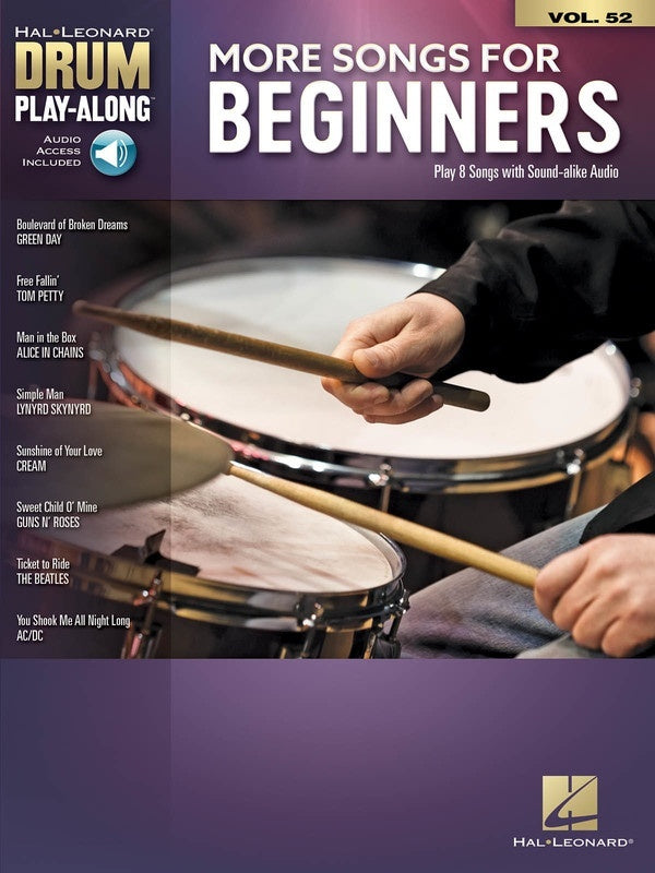 More Songs For Beginners Drum Playalong V52 Book/Online Audio