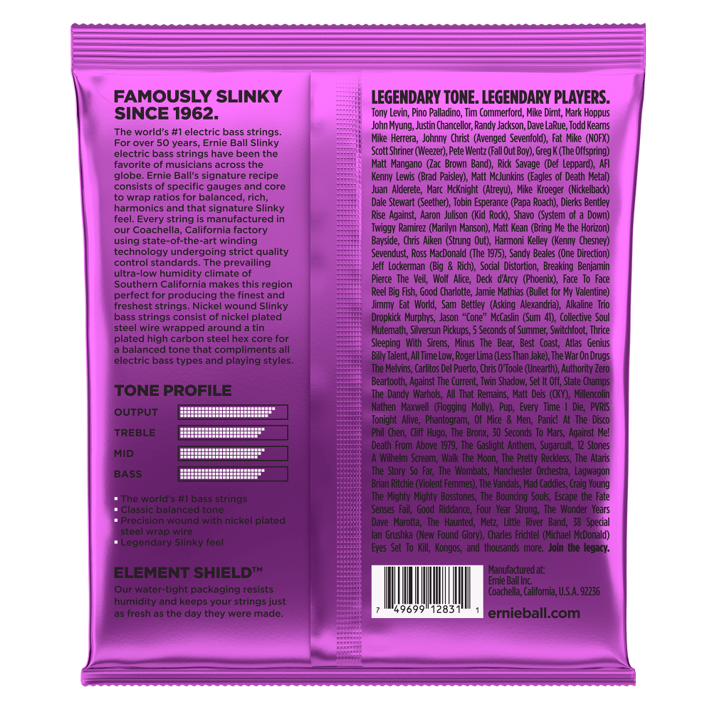 Ernie Ball Power Slinky Nickel Wound Electric Bass Strings 55-110 Gauge — view 2