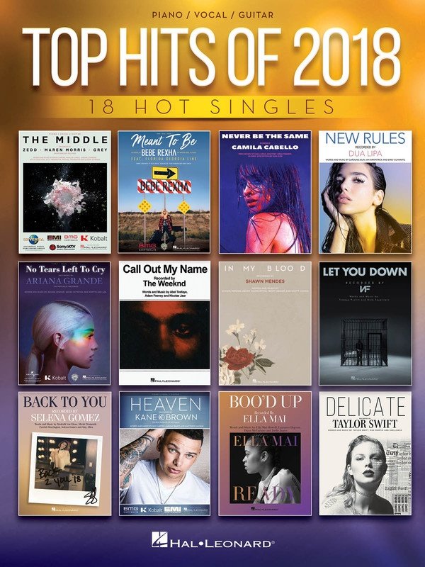 Top Hits of 2018 — Piano/Vocal/Guitar (Hal Leonard)