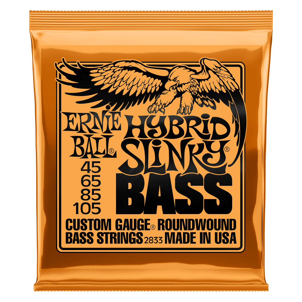 Ernie Ball Hybrid Slinky Nickel Wound Electric Bass Strings, 45-105 Gauge
