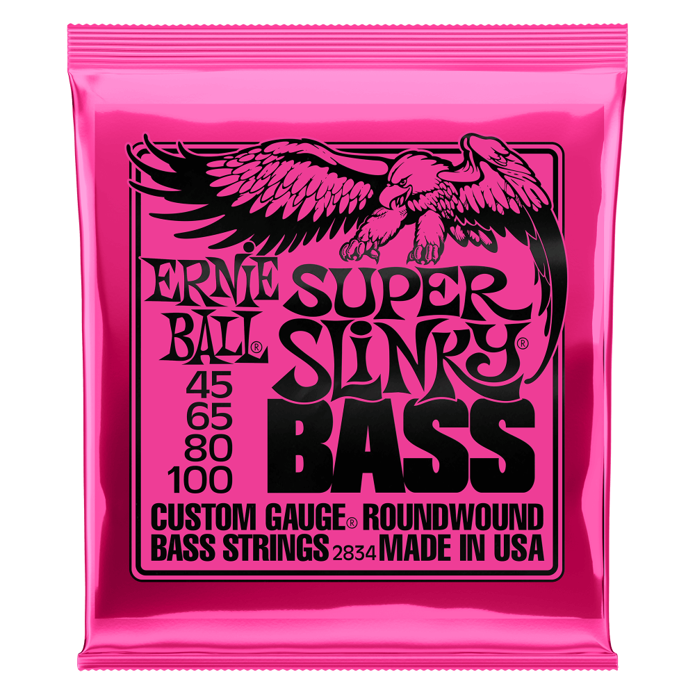 Ernie Ball Super Slinky Nickel Wound Electric Bass Strings-45-100 Gauge