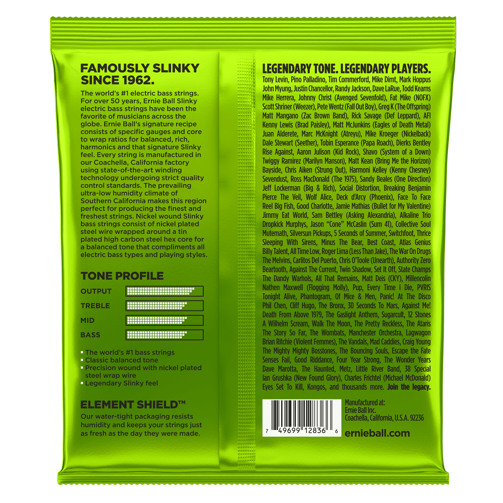 Ernie Ball Regular Slinky 5-String Nickel Wound Electric Bass Strings, 45-130 Gauge — view 2