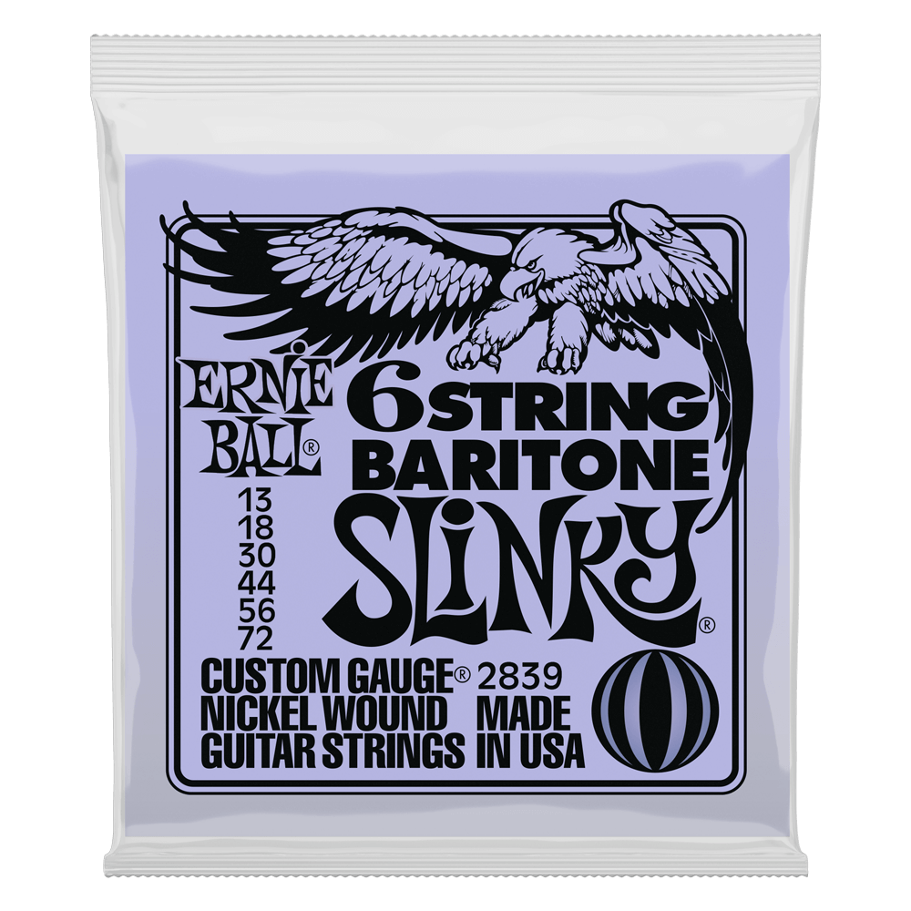 Ernie Ball Slinky W- Small Ball End 29 5-8 Scale Baritone Guitar 6-String 13-72 Gauge