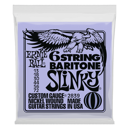 Ernie Ball Slinky W- Small Ball End 29 5-8 Scale Baritone Guitar 6-String 13-72 Gauge