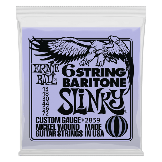 Ernie Ball Slinky W- Small Ball End 29 5-8 Scale Baritone Guitar 6-String 13-72 Gauge