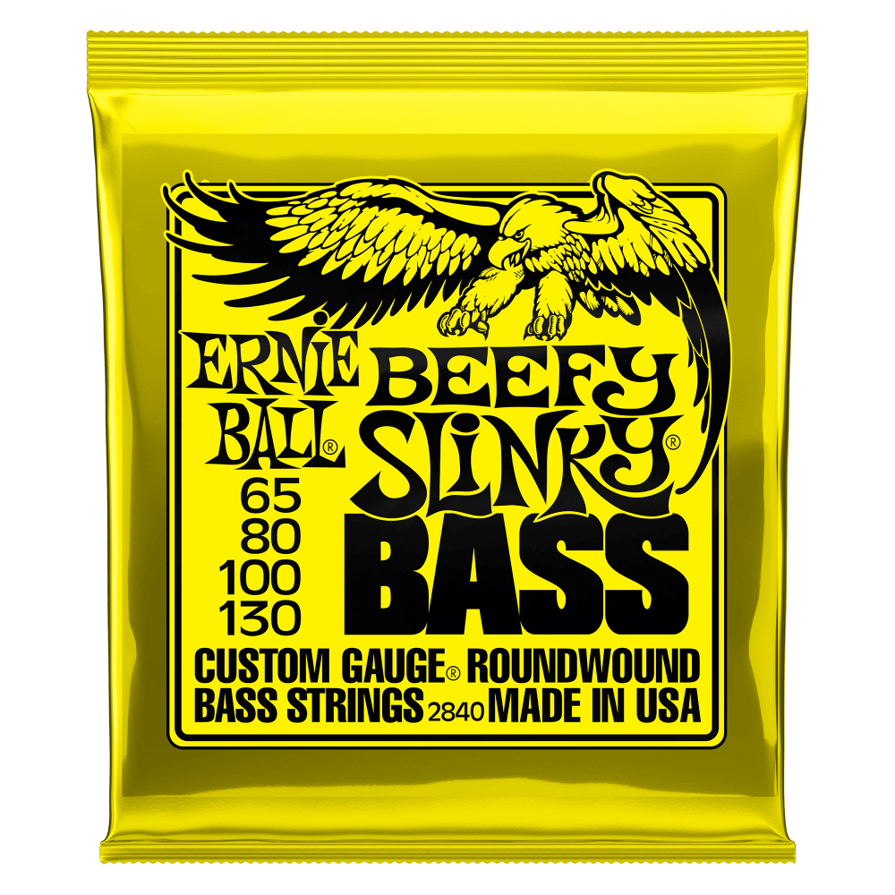Ernie Ball Beefy Slinky Nickel Wound Electric Bass Strings-65-130 Gauge
