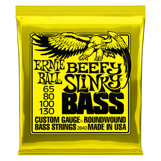 Ernie Ball Beefy Slinky Nickel Wound Electric Bass Strings-65-130 Gauge