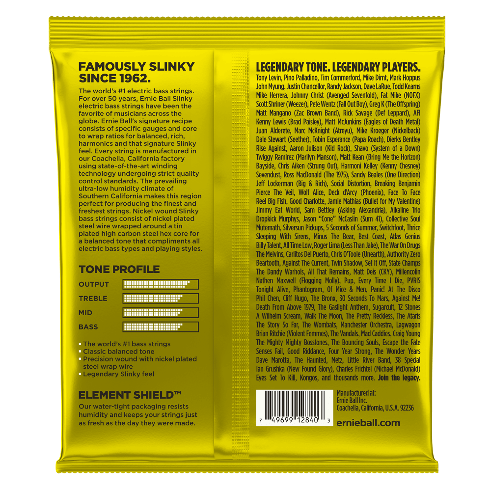 Ernie Ball Beefy Slinky Nickel Wound Electric Bass Strings-65-130 Gauge — view 2