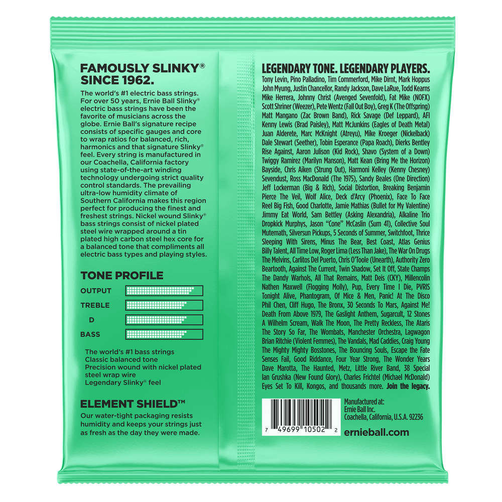 Ernie Ball Hyper Slinky Bass Nickel Wound Electric Bass Strings 40 - 100 Gauge — view 2