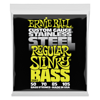 Ernie Ball Regular Slinky Stainless Steel Electric Bass Strings-50-105 Gauge