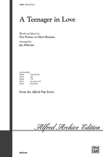 A Teenager in Love SATB Choral Sheet Music
