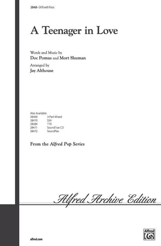 A Teenager in Love SATB Choral Sheet Music
