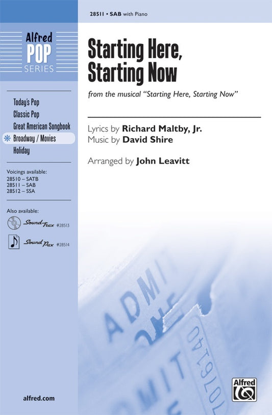Starting Here Starting Now SAB Choral Sheet Music