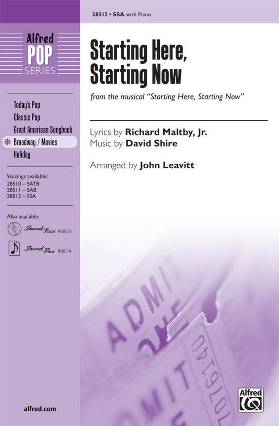 Starting Here Starting Now SSA Choral Sheet Music