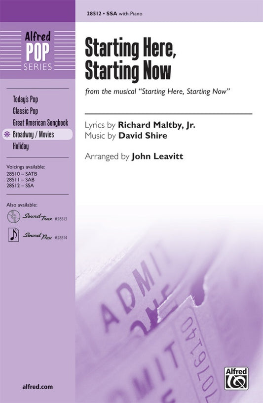 Starting Here Starting Now SSA Choral Sheet Music