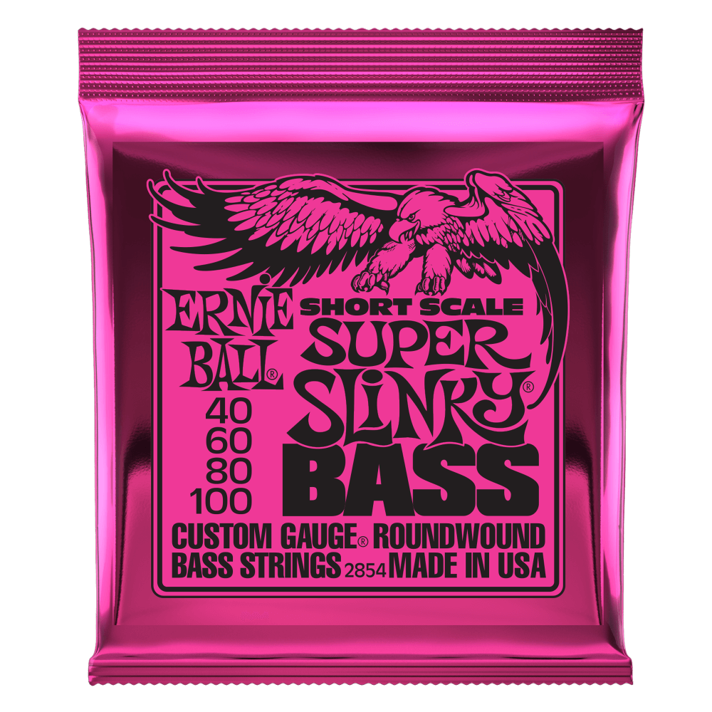 Ernie Ball Super Slinky Nickel Wound Short Scale Bass Strings-45-100 Gauge
