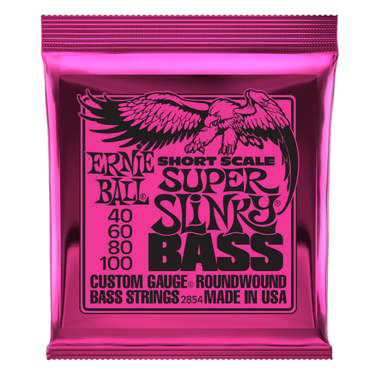 Ernie Ball Super Slinky Nickel Wound Short Scale Bass Strings-45-100 Gauge
