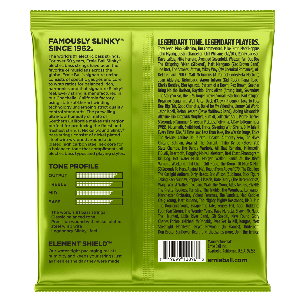 Ernie Ball Regular Slinky Nickel Wound Medium Scale Bass Strings - 45-105 Gauge — view 2