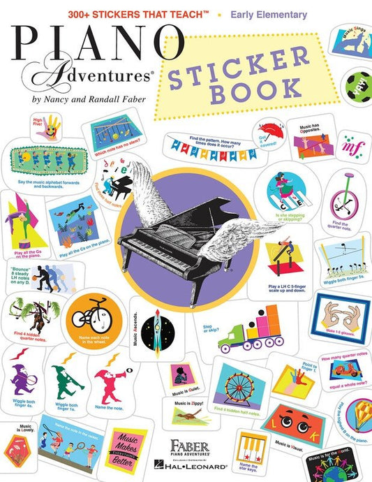 Piano Adventures Sticker Book by Faber Piano Adventures - 12 Pages, Includes 300+ Teaching Stickers and Award Stickers