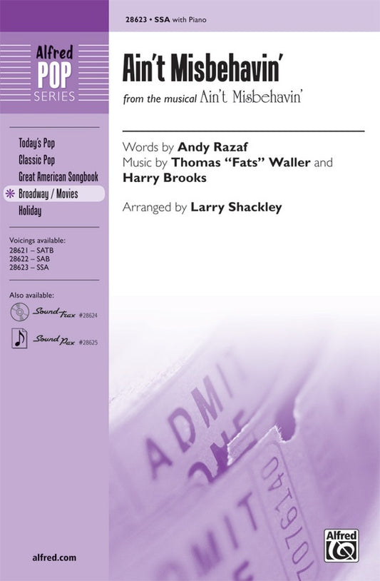 Aint Misbehavin' SSA Arr. Shackley Choral Sheet Music