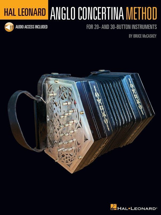 Hal Leonard Anglo Concertina Method Book for 20-30 Button Accordions, 48 Pages, Audio Access Included