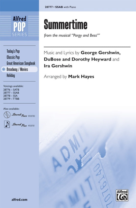 Summertime (from Porgy and Bess) SSAB Choral Sheet Music