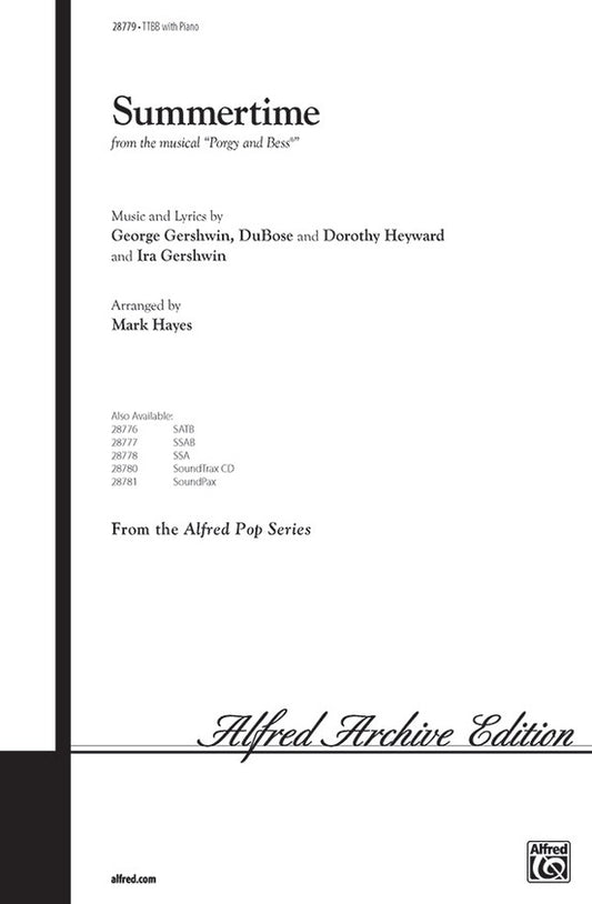 Summertime (From Porgy and Bess) TTBB Choral Sheet Music