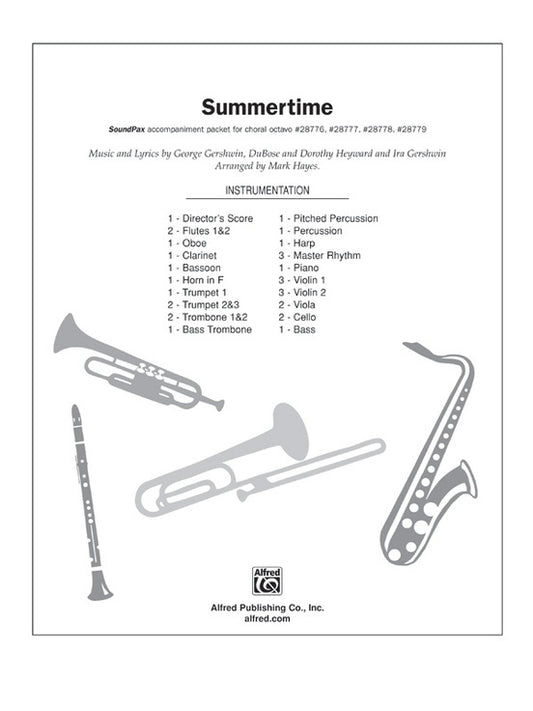 Summertime (From Porgy and Bess) SoundPax Choral Sheet Music