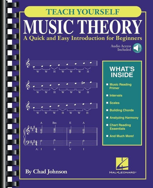 Teach Yourself Music Theory Book by Hal Leonard, 184 Pages, Includes Audio Demonstrations and Playback+ Features