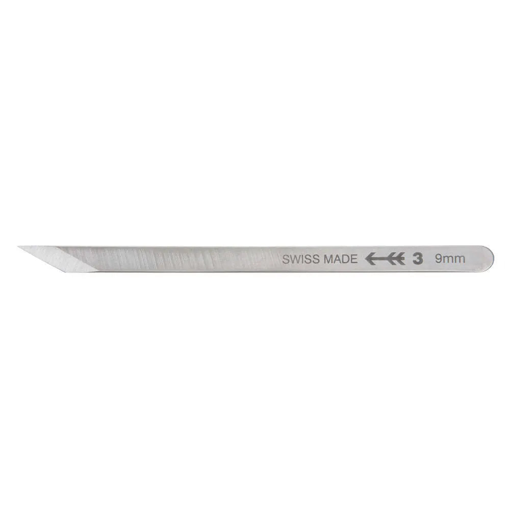 Swiss Steel 9mm Knife 700403 - Hardened RC59-60, Double Bevelled, Handle Not Included, Ideal for Bridge Shaping, Made in Switzerland