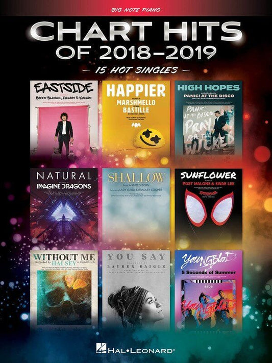 Chart Hits of 2018-2019 Big Note Piano Songbook