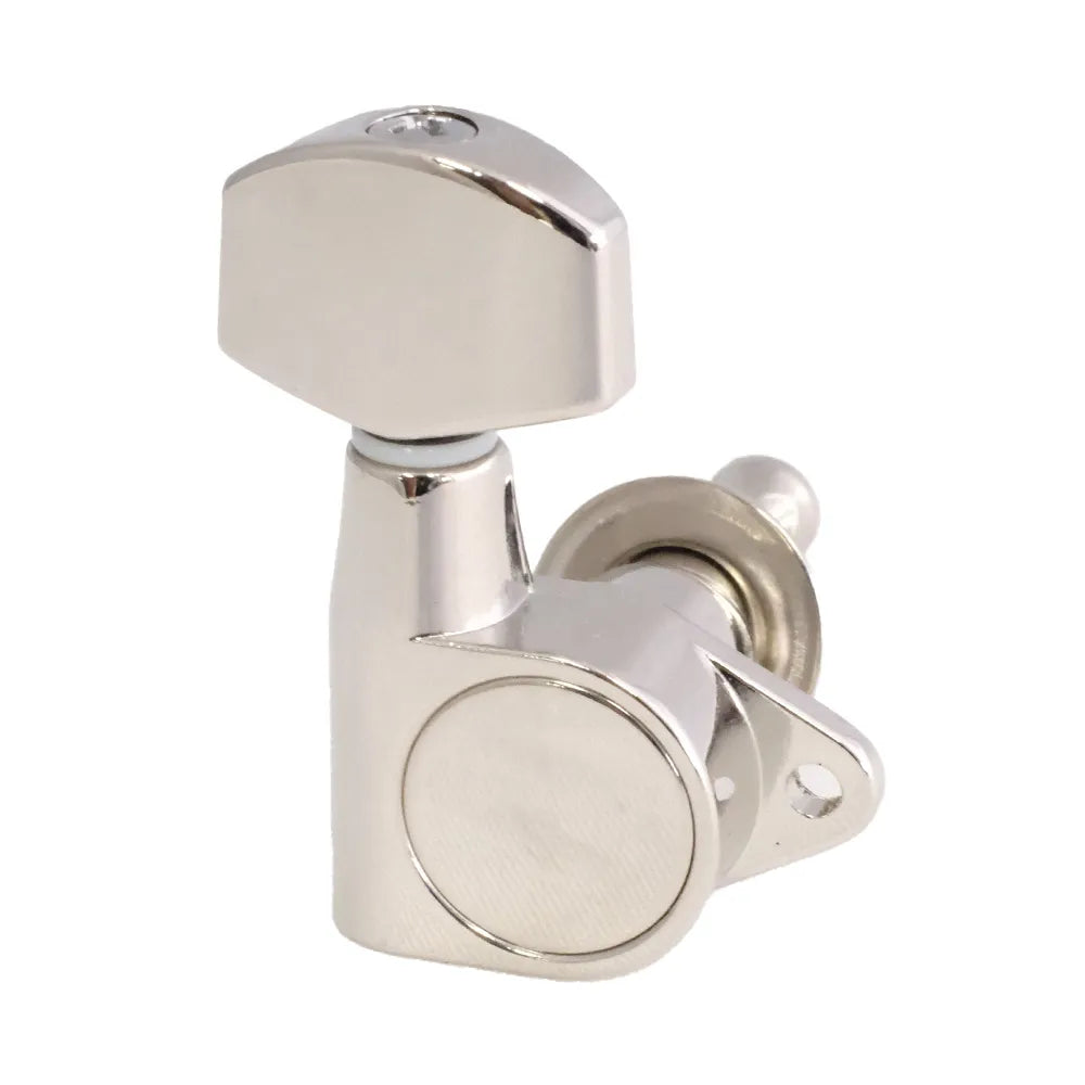 Van Gent 3/3 Enclosed Guitar Machine Heads - Nickel, 90° Screw Mount, Gear Ratio 1:15, Made in Netherlands