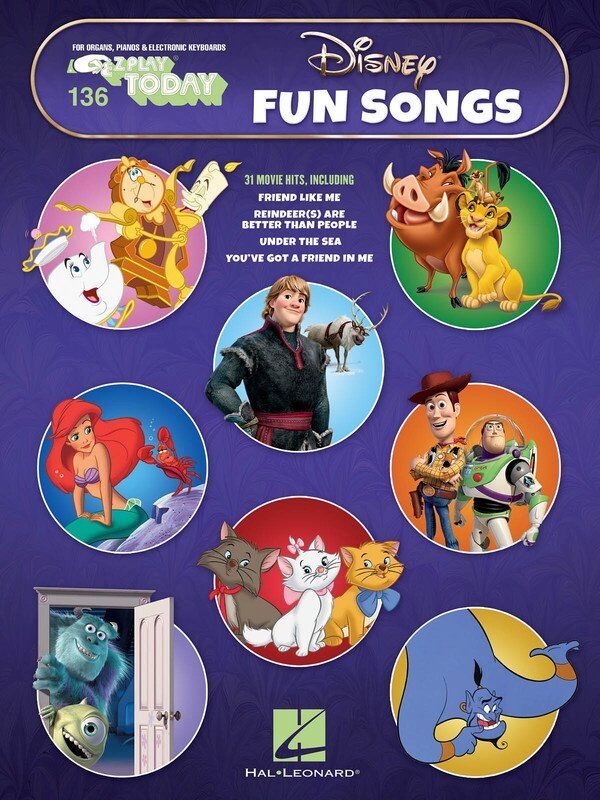 Disney Fun Songs E-Z Play 136 for Keyboard - 31 Memorable Movie Hits