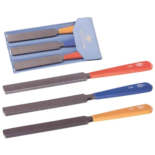 Hiroshima Fret Files Set of 3 - 1mm, 2mm, 3mm Double Sided Swiss Patterned Made in Japan