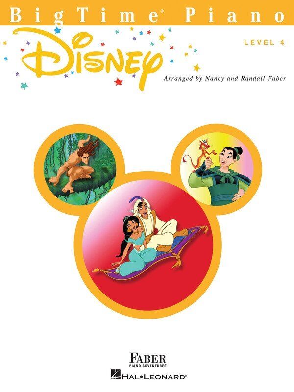 BigTime Piano Disney by Faber Piano Adventures - Level 4 Piano Music, 48 Pages, Features Songs from Aladdin, Moana, The Lion King, and More