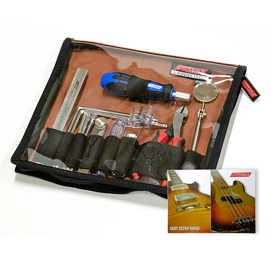 GrooveTech Acoustic Guitar Tech Kit with Locking Bit Driver and Easy Setup Guide