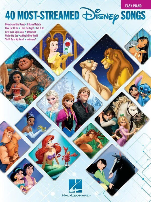 The 40 Most Streamed Disney Songs Easy Piano Songbook