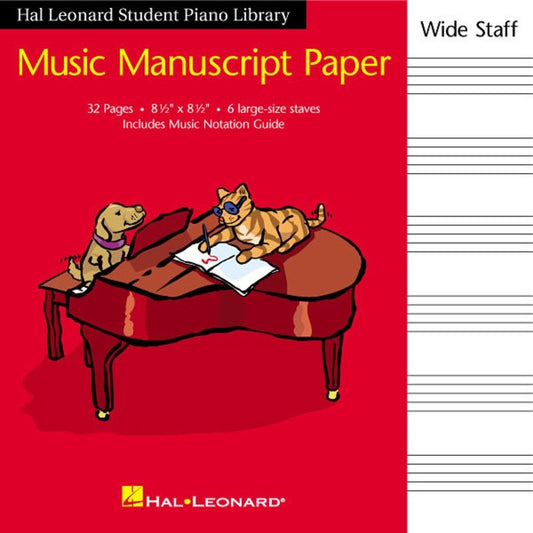 Hal Leonard Student Piano Library: Manuscript Wide Staff Red 32pp, 6-Stave (Hal Leonard)