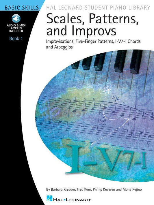 Hal Leonard Scales, Patterns and Improvs Book 1 for Piano - 48 Pages, Elementary Level, Includes MIDI Audio and Visual Charts