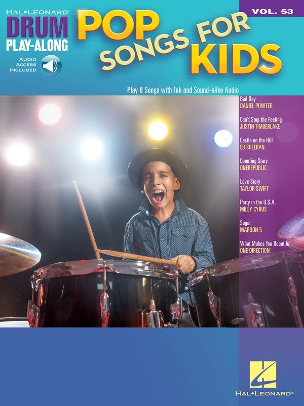 Pop Songs For Kids Drum Playalong V53 Book/Online Audio