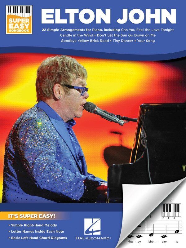 Elton John Super Easy Songbook - 22 Hits for Piano & Keyboard, E-Z Play Format, 48 Pages, Hal Leonard
