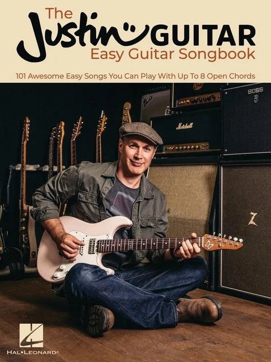 JustinGuitar Easy Guitar Songbook by Hal Leonard - 101 Songs for Guitar with Chords & Lyrics, 304 Pages, Beginner-Friendly