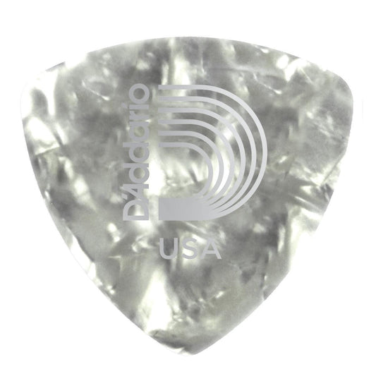 Planet Waves White Pearl Celluloid Guitar Picks, 100 pack, Medium, Wide Shape