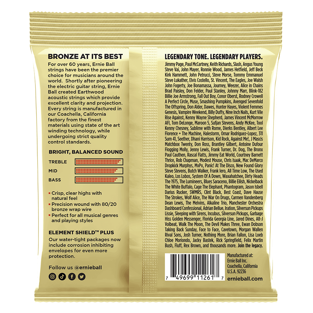 Ernie Ball Earthwood Medium 80/20 Bronze Acoustic Guitar Strings 3-Pack 13-56 — view 2